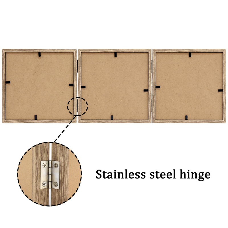 ORIVAN 5x5 Triple Picture Frame Hinged 3 Photos Folding Photo
