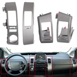 4Pcs Center Inner A/C Dash Air Vent Panel Cover Trim Set Compatible with Toyota Prius 1.5L 2004-2009 55680-47020 55474-47020