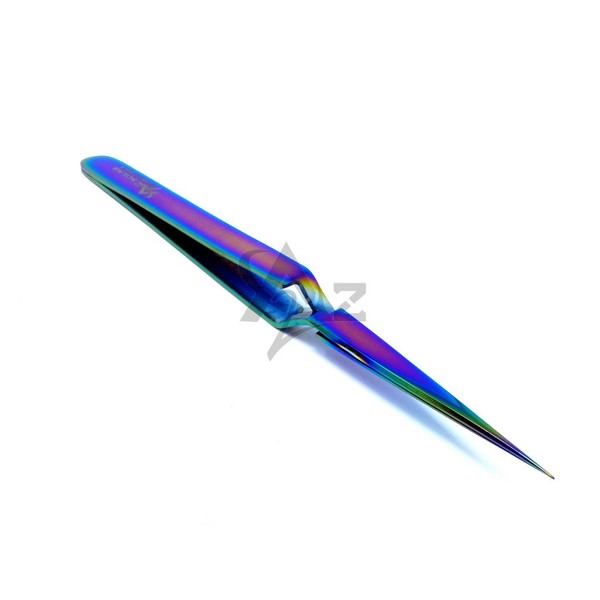 Stainless Steel Jeweler Style Tweezers #N1 Multi Titanium Rainbow Color
