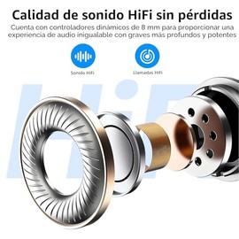 kurdene Auriculares inalámbricos Bluetooth de 5.3 pulgadas, auriculares ligeros, sonido de graves profundos, micrófonos integrados, auriculares de lla