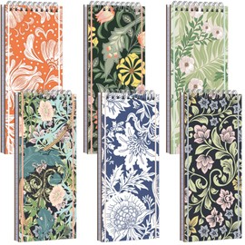 Resurhang 6pcs Hard Cover Skinny Notepads Reporter Notebook Top Bound Spiral Notebook for Work, Shopping List and Class, 8.4 x 3.75 Inch