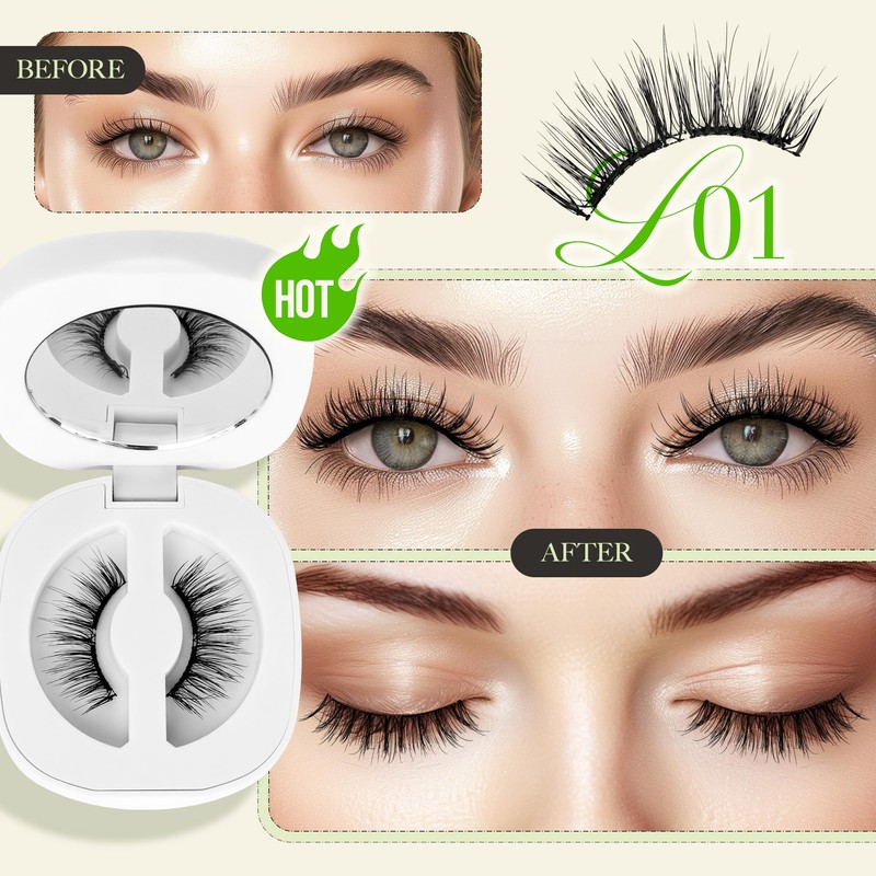 LASHVIEW LASHVIEW Magnetic Eyelashes Natural Look, Reusable Soft Magnetic Lashes