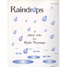 Raindrops Mid Intermediate Piano Solo Sheet Music 1996 Ruth Norman Willis