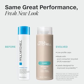 Paul Mitchell Shampoo Two, Champú clarificante, Limpia profundamente + Elimina la acumulación, Para todo tipo de cabello, especialmente cabello graso,