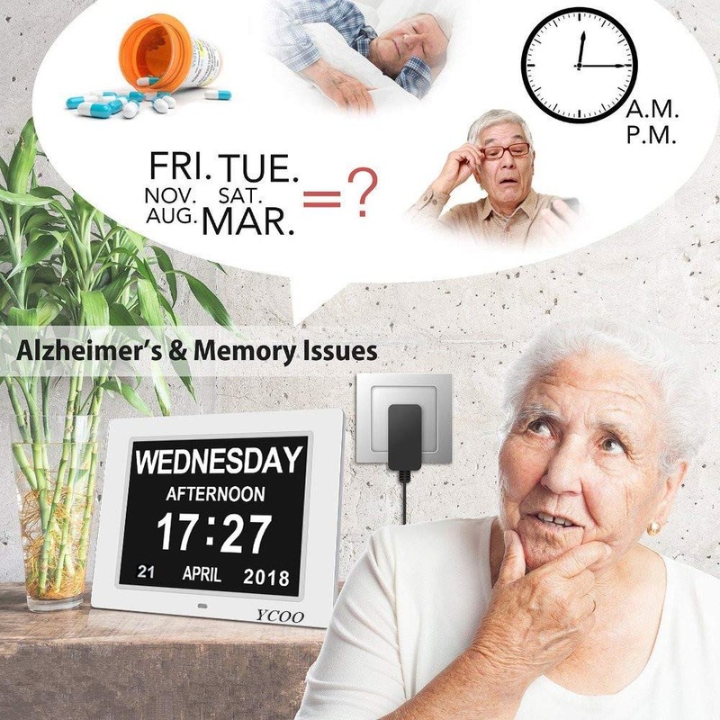 Dementia Clocks 7 Inches Calendar, Day Date Clock with Large