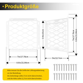Bird Screen for Dryer Vent - 2 White Metal Grilles for 3-4 inch Dryer Vent and Bathroom Extractor Fans - 7.2 x 7.2 x 5 inch Air Cage, Bird Protection