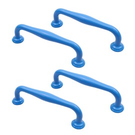 Oedema 4 Pack 3.78 Inch(96mm) Hole Centers Cabinet Pulls Blue Kitchen Drawer Pulls Aluminum Alloy Handles for Cabinets and Handles, Wardrobe, Length 4.49 Inch