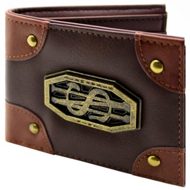 Newt Scamander Fantastic Beasts Metal Emblem Wallet / Purse with ID & Card Slots - Brown, brown, Bi-Fold