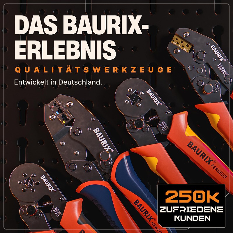 BAURIX® Crimping Pliers, including Set of 300 Flat Blade Sleeves,