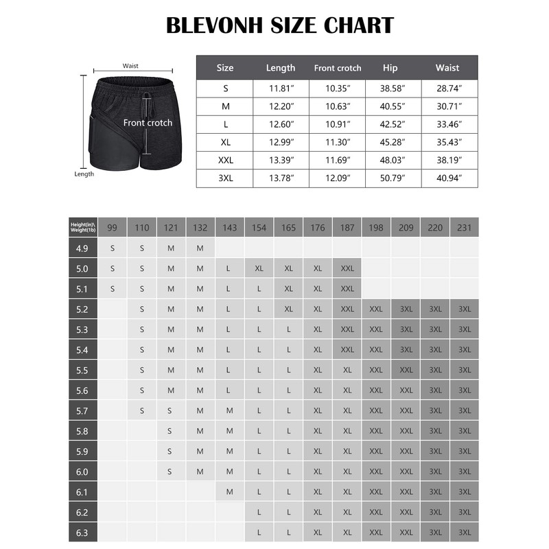 Blevonh Pantalones cortos de yoga para mujer, 2 en 1,