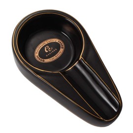 Galiner Cigar Ashtray Travel Ceramic Ashtray For Cigars Outdoor Cigar Ash Tray Accessoires(Black With Golden line)