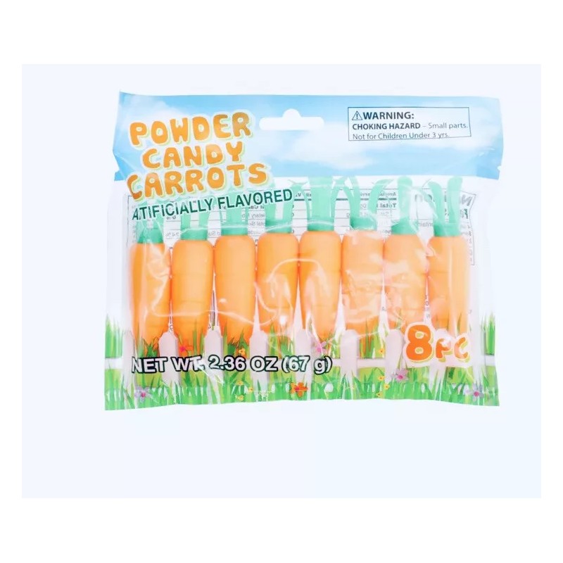 None Powder Candy Carrots, 8-ct. Pack Easter/ Seasonal