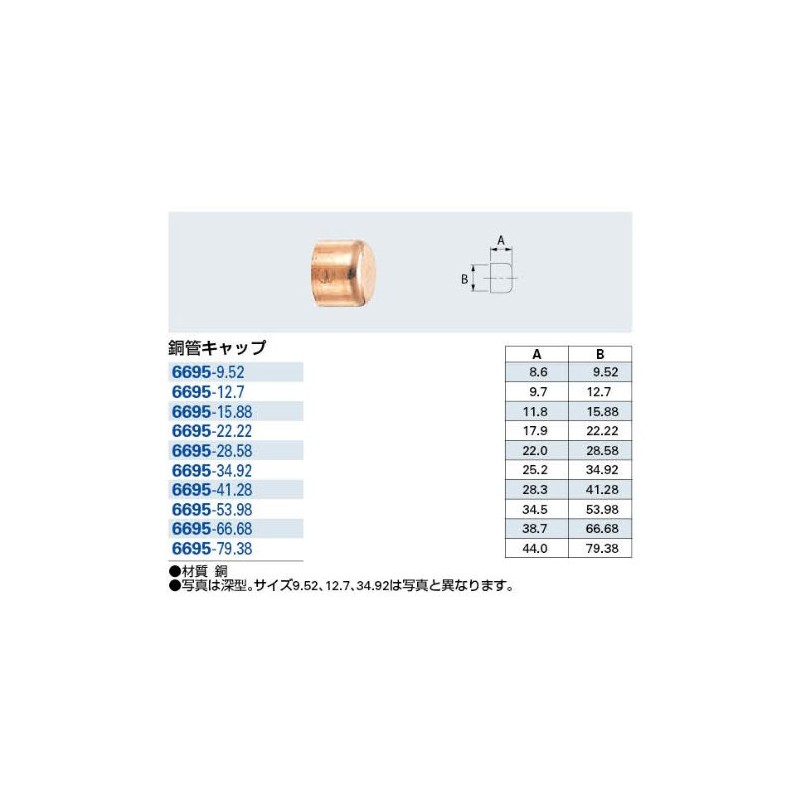 Kakudai Copper Tube Cap 6695-22.22