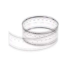 sourcing map Film Flexible Ruler 90 cm 0.1 mm Scale with R Angle & Wide Lines PET Plastic Folding Straight Ruler Calibration Soft Measuring Tool for Factory Transparent