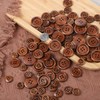 100 Pcs Wooden Buttons 4 Hole Round Buttons Bulk Brown