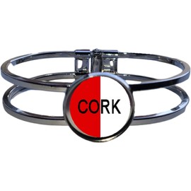 County CORK Irish Silver Colour Copper Bracelet And Velvet Gift Bag