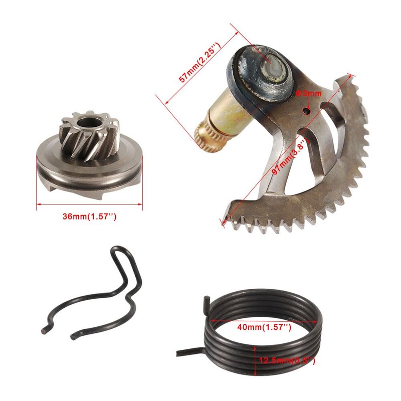 Motorcycle 50 Kick Starter Shaft Sleeve Gear Spring Kit for
