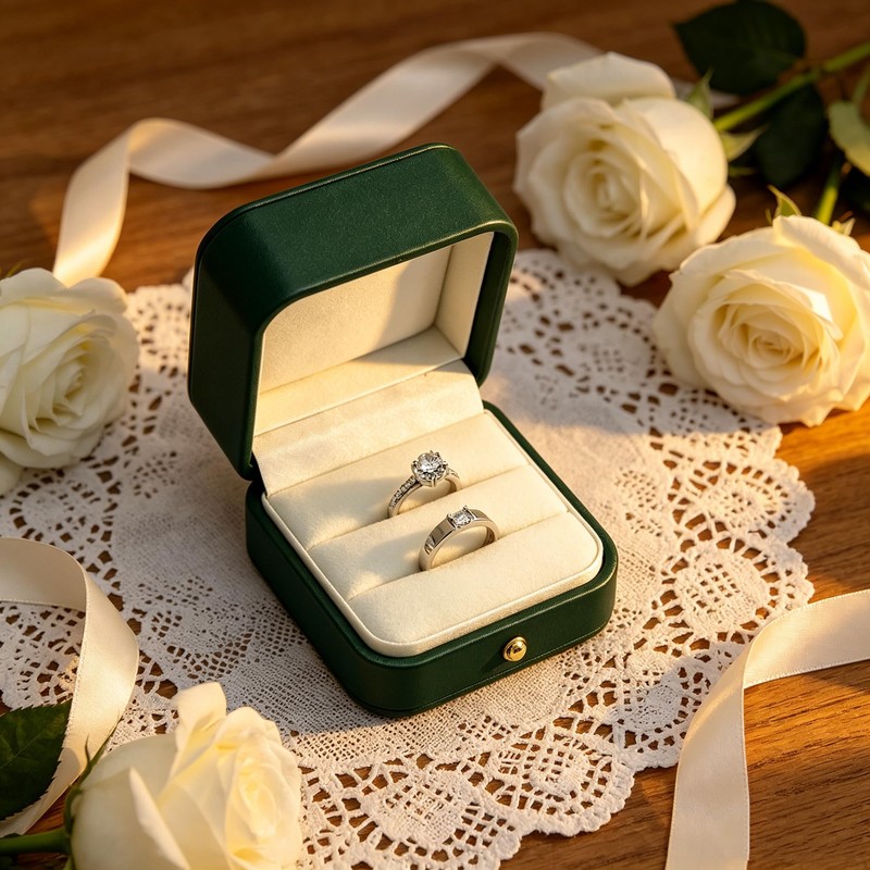 MTJYQYF 2 Slots Jewelry Ring Box - Engagement Ring Box
