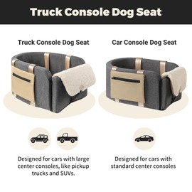 Cathpetic Large Console Dog Car Seat - Truck Dog Booster Seats for Big Console Vehicles Large Space for Dogs UP to 18lbs, Pretty Sturdy Pet Car Seat Designed for Pickup and Trucks