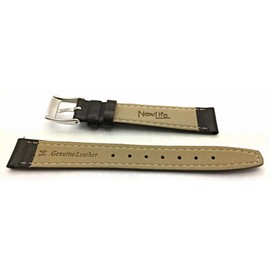 14mm Dark Brown Genuine Leather Watchband | Smooth, Flat, Elegant Stitched Calf Leather Replacement Wrist Watchstrap that brings New Life to Any Watch (Womens Standard Length)