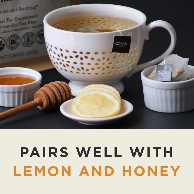 Wild Bliss Organic Chamomile Tea - Caffeine Free Calming Herbal