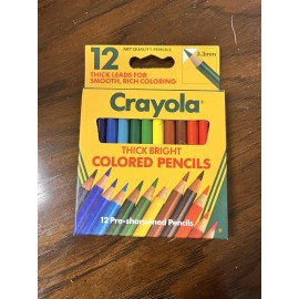 Crayola Rare Vintage Crayola Mini Colored Pencils 12 Ct 1987 3.3m