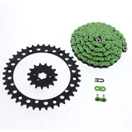 89-06 fits Yamaha YFZ 350 Banshee Green Non O-Ring Chain & Black Sprocket 15/40 104L