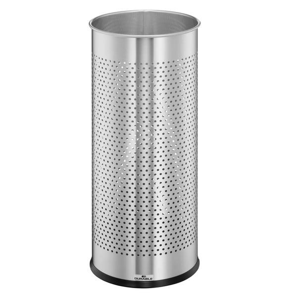 Durable 28.5 Litre Stainless Steel Round Umbrella Stand - Silver