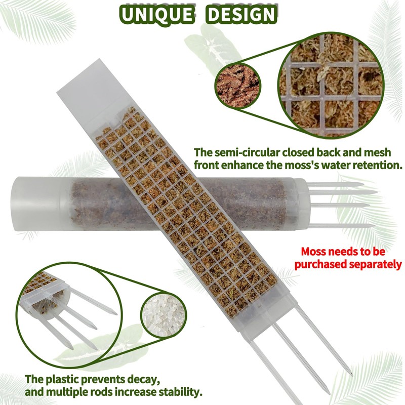 HYYZ 2PCS 18.7-Inch D-Shaped Self-Watering Moss Pole - Plastic Monstera