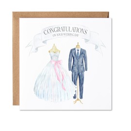 Maise & Rose Congratulations Wedding Card | Mr and Mrs Wedding Day Celebration Card | Bride and Groom | Newlyweds | P16