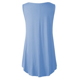 Veranee Camiseta sin mangas para mujer, estilo túnica de verano con vuelo floral, Azul claro, XXL
