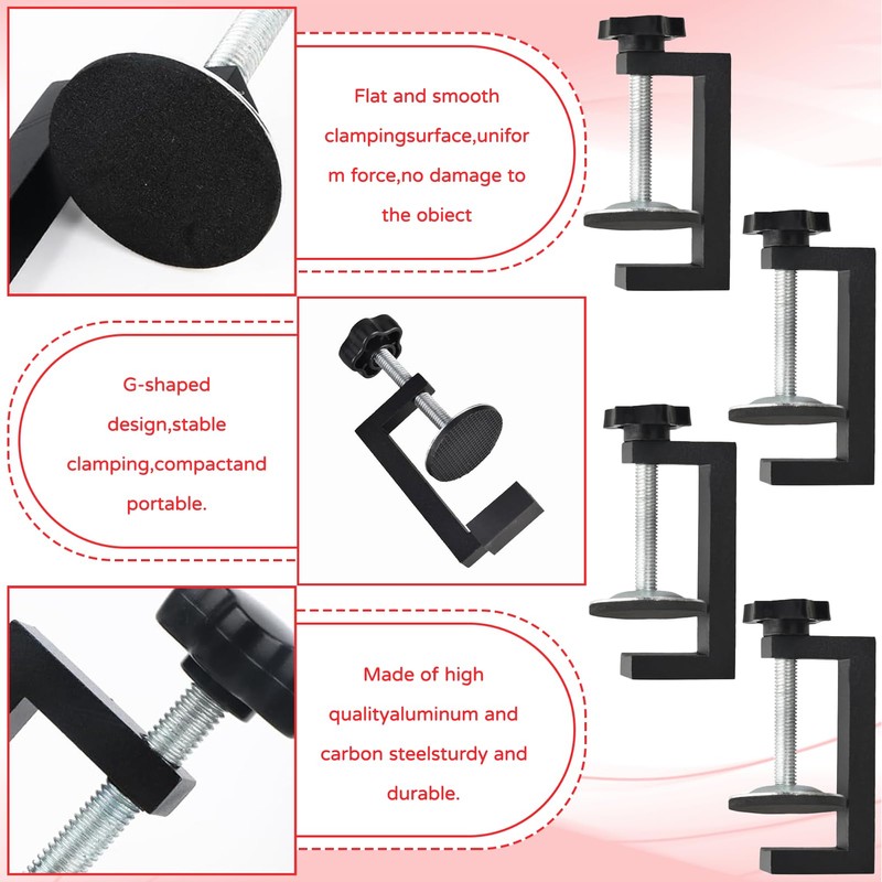 Pack of 4 G Clamp Kit, Small Screw Clamp, 10-57
