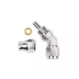 RaceFlux PTFE 45-Degree Double Swivel Hose End Fitting, Steel, -4AN