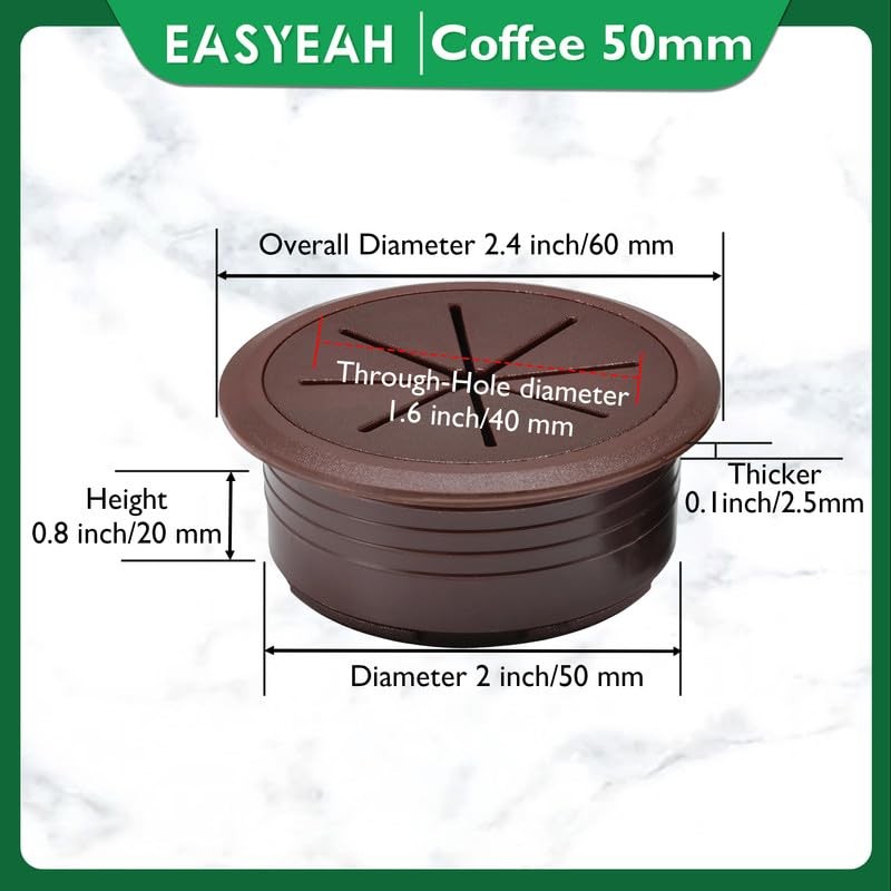 EASYEAH 10 Pcs Desk Grommet 2" / 50 mm, Desk