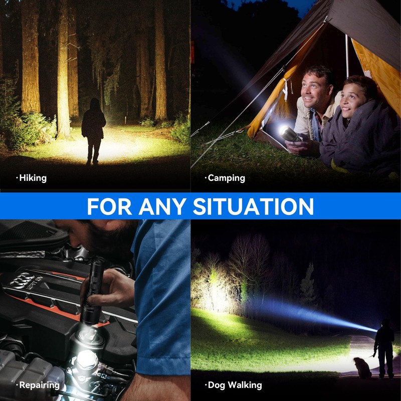 TECBOTT 10000 High Lumens Flashlights LED Rechargeable Tactical Flashlight 5