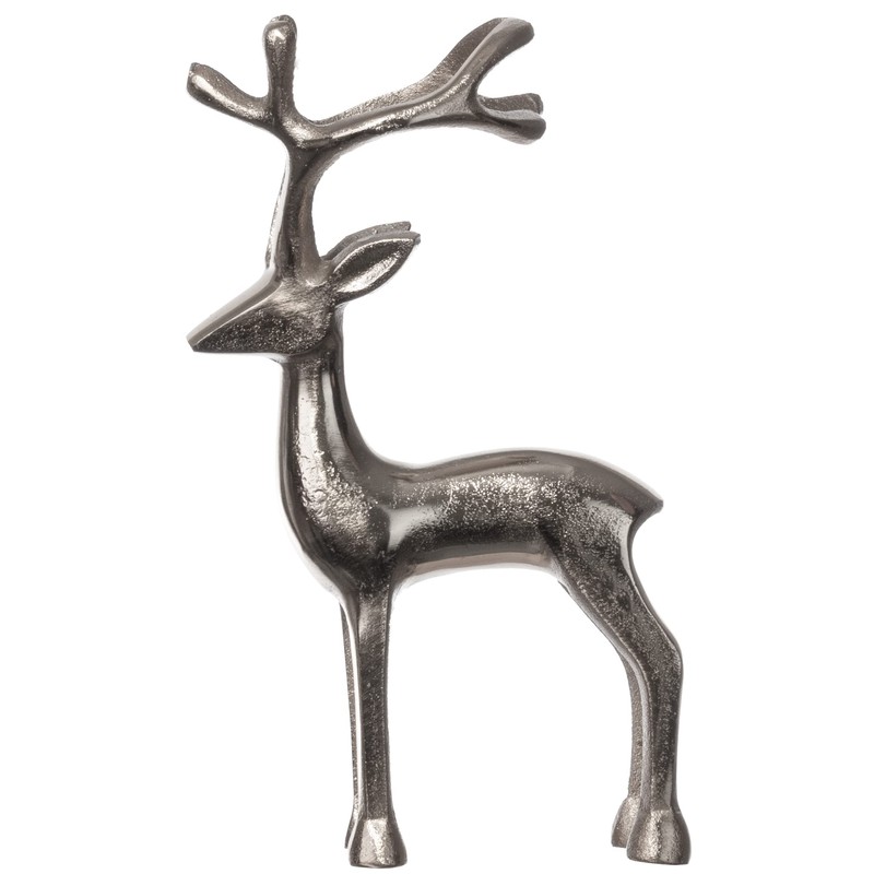 Brandsseller Decorative Reindeer Christmas Decoration Deer Aluminium Silver 15 cm