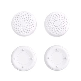 PlayVital Steam Deck LCD Compatible Thumb Grip Cap, Joystick Cap Cover for PS Portal, Grip Joystick Cap for Steam Deck OLED [White] Raised Dot & Studded Design