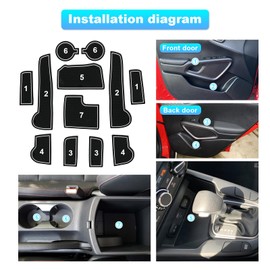 BIXUAN Compatible with Kia Soul Booster e-Soul 2020-2023 2024 2025 Non-Slip Mats Centre Console Armrest Rubber Mats, Drink Holder Mat, Operating Lance Non-Slip Door Seam Mats Pack of 12, White