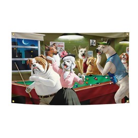 Dog funny flag 3X5FT Banner,Man Cave Wall Flag for College Dorm Room Frat Outdoor Parties Gift Tailgates,with 4 Brass Grommets.