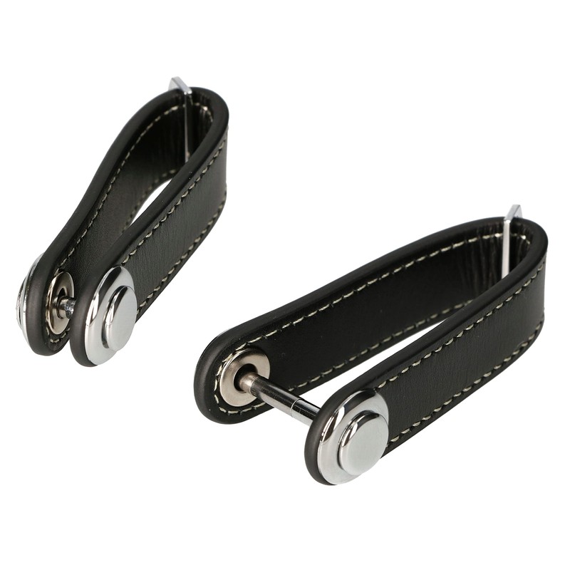 ABRATO® High Quality Key Fob Compact Key Organiser Leather, black