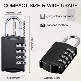Moxweyeni 30 Pcs 4 Digit Combination Lock Small Combo Luggage Number Locks Outdoor Waterproof Padlock for Traveling Toolbox Gym Door Locker Suitcases Employee Hasp Storage