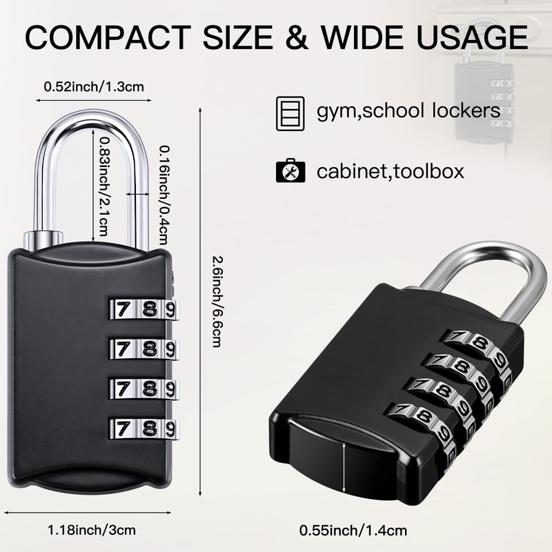 Moxweyeni 30 Pcs 4 Digit Combination Lock Small Combo Luggage
