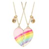 2PCS Unique BFF Magnetic Necklaces, Best Friends Half Heart Rainbow