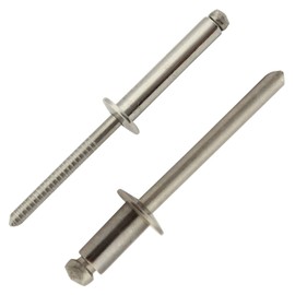 Blind rivets with flat head, 5 x 8 mm, pack of 40, DIN 7337 form A, pop rivets, stainless steel A2 (V2A), SC7337 SC-Normteile