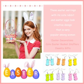 Easter Basket Essentials Stuffers Easter Bunny Dangle Earrings Spring Rabbit Egg Stud Earrings Jewelry Dresses Outfit Accessories Gifts