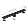 Neodrain 28 in Matte Black Linear Shower Drain, Rectangular Shower