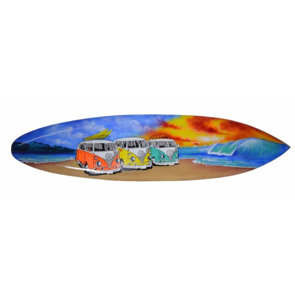 HANDMADE AIRBRUSH ART SURFBOARD Palm Tree Beach Ocean Surf BUS