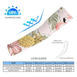 Xmkltbz 1 Pair Cooling Arm Sleeves, Unisex Warmer Spandex Sports Cover Uv Sun Protection for Cycling Golf Running S Print Tropical Pink Flamingos Pineapples Hibiscus Flowers Palm Leaves