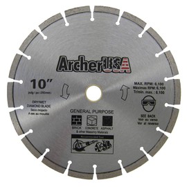 Archer Pro 10" in. General Purpose Diamond Saw Blades for Fast Cutting Concrete, Stone, Masonry, Pavers, Bricks, Blocks