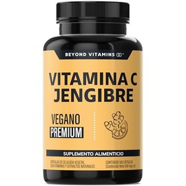 Beyond Vitamins | Vitamina C potenciada con antioxidantes y anti-inflamatorios, Jengibre, Equinácea, Ajo, Orégano, Zinc y Vitamina D3, Cápsulas vegana